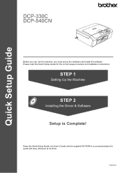 Brother International DCP 330C Quick Setup Guide - English