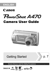 Canon A470 PowerShot A470 Camera User Guide