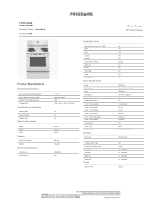 Frigidaire FCRC3012AW Product Specifications Sheet