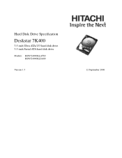 Hitachi 7K400 Specifications