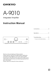 Onkyo A-9010 Instruction Manual