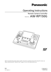 Panasonic AW-RP150GJ AW-RP150 Operation Manual - Operating Instructions