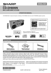 Sharp CD-DH899N CD-DH899N Operation Manual
