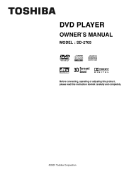 Toshiba SD2705 Owners Manual