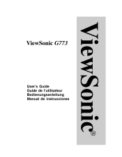ViewSonic G773 User Guide