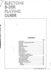Yamaha B-20R Owner's Manual