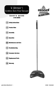 Bissell Versus® Cordless Bare Floor Vacuum 21R9A User Guide - English