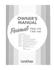 Brother International FAX-190 Users Manual - English