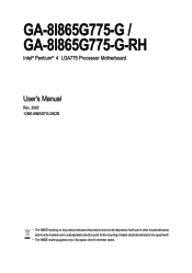 Gigabyte GA-8I865G775-G Manual