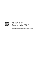 HP Mini CQ10-610CA HP Mini 110 and Compaq Mini CQ10 - Maintenance and Service Guide