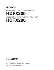 Sony HDFX-200 Operation Guide