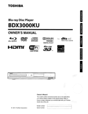 Toshiba BDX3000KU Owners Manual