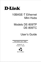 D-Link DE-809TC User Guide