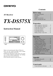 Onkyo TX-DS575x Owner Manual