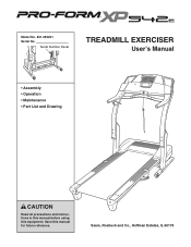 ProForm Xp 542e Treadmill English Manual