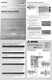 Sony KDL-46V25L1 Quick Setup Guide