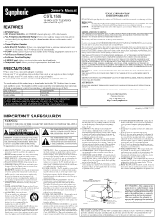 Symphonic CSTL1505 Owner's Manual