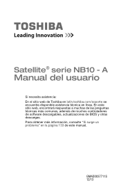 Toshiba Satellite NB15-A1263SM Spanish User's Guide for Satellite NB10-A Series (Español)