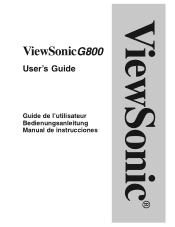 ViewSonic G800 User Guide
