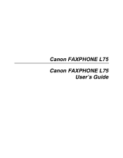 Canon FAXPHONE L75 User Guide