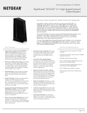 Netgear CM3000 Technical Specification Sheet