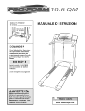 ProForm 10.5qm Treadmill Italian Manual
