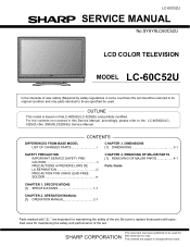 Sharp LC-60C52U Service Manual