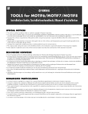 Yamaha MOTIF6 Installation Guide