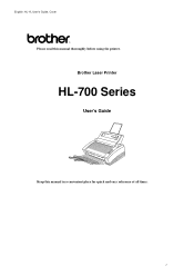 Brother International HL-730PLUS Users Manual - English