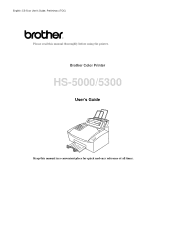 Brother International HS-5300 Users Manual - English