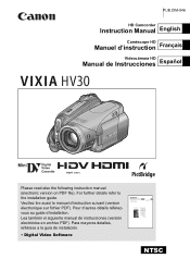 Canon HV30 HV30 Instruction Manual