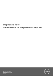 Dell Inspiron 16 7610 Service Manual for computers with three fans