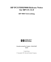 HP FDDI 9000 HP PCI FDDI/9000 Release Notes for HP-UX 11.0
