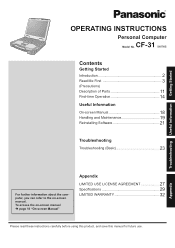 Panasonic Toughbook 31 Operating Instructions