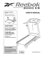 Reebok 8000 Es Treadmill English Manual