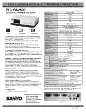 Sanyo PLC-WK2500 Print Specs