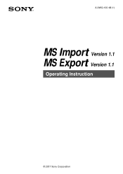 Sony PEG-T615C MS Import/MS Export v1.1 Operating Instructions