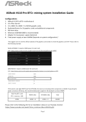 ASRock H110 Pro BTC Mining System Installation Guide