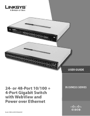 Linksys MGBLH1 SRW224G4P/SRW248G4P 24- or 48-Port 10/100 + 4-Port Gigabit Switch with WebView and PoE User Guide