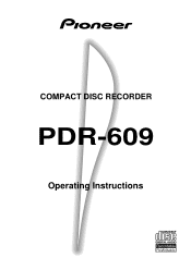 Pioneer PDR-609 Operating Instructions