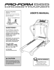 ProForm 565 Crosstrainer Treadmill English Manual
