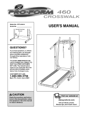 ProForm Crosswalk Cw460 Treadmill English Manual