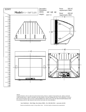 Sony KV-36FS120 Dimensions Diagram