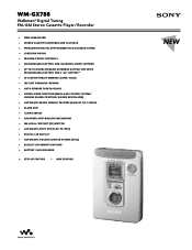 Sony WM-GX788 Marketing Specifications