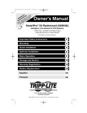 Tripp Lite SMART5000XFMRXL Owner's Manual for SmartPro 3U Rackmount UPS 932459