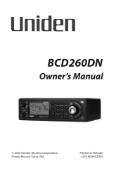 Uniden BCD260DN English Owners Manual