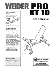 Weider Pro Xt10 English Manual