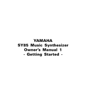 Yamaha SY85 Owner's Manual (getting Started) (image)