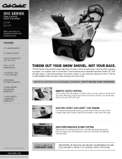 Cub Cadet 221 LHP Single-Stage Snow Thrower 200 Series Snow Throwers Brochure