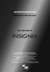 Insignia NS-32D120A13 Important Information (French)
